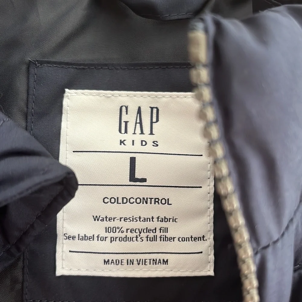 GAP Puffer Vest ColdControl Water Resistant L Navy Kids Winter Fall‎ Casual